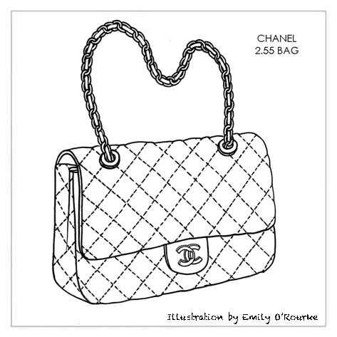 CHANEL - 2.55 BAG - Designer Handbag Illustration / Sketch / Drawing / CAD / Borsa Disegno Handbag Illustration, Disney Gifs, Sac Louis Vuitton, Bag Illustration, Fashion Drawings, Drawing Bag, Chanel Purse, Chanel 2, Cute Purses