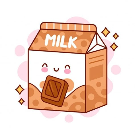 Milk Drawing, Line Cartoon, Cartoon Kawaii, Milk Box, Happy Funny, Cute Food Drawings, Cute Food Art, Paper Animals, Milk Carton