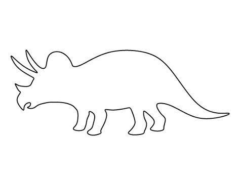 Triceratops pattern. Use the printable pattern for crafts, creating stencils, scrapbooking, and more. Free PDF template to download and print at http://patternuniverse.com/download/triceratops-pattern/ Dinosaur Stencil Printable, Dino Template Free Printables, Dino Template, Dinosaur Patterns Printable, Dinosaur Templates Free Printable, Dinosaur Cut Outs, Dinosaur Outline, Dinosaur Stencil, Dinosaur Template