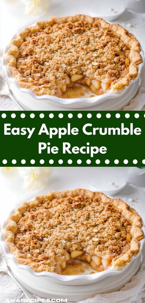 Craving a sweet and easy dessert? This Apple Crumble Pie Recipe is the ultimate comfort food, with its warm apple filling and crispy topping, making it an ideal treat for weekend gatherings or cozy family dinners. Apple Pie Crumble Topping, Pie Crumble Topping, Apple Crumb Pie Recipe, Apple Crumble Pie Recipe, Easy Apple Crumble, Apple Crumb Pie, Apple Crumble Pie, Apple Crumble Recipe, Crumble Pie