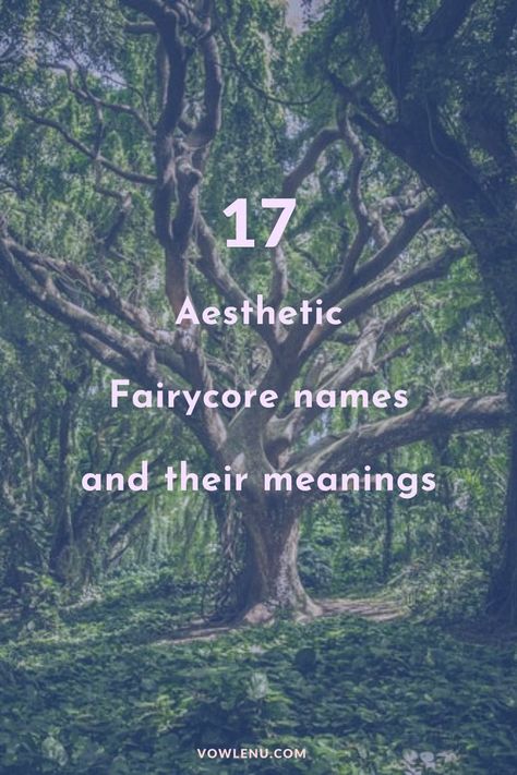 These aesthetic names will fit your fairycore style and expression. Core Names Aesthetic, Fairy Names With Meaning, Fairy Words Aesthetic, Fairycore Island Names, Fairy Names Aesthetic, Freyacore Aesthetic, Your Name Core, Fairycore Usernames, Ethereal Names For Boys