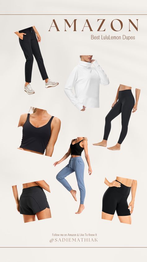 Lululemon Look Alike, Fake Lululemon Amazon, Workout Outfits Amazon, Best Amazon Workout Clothes, Best Leggings On Amazon, Best Amazon Leggings, Lululemon Amazon, Amazon Lululemon, Best Yoga Leggings