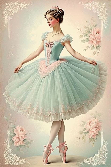 Vintage Ballerina, Vintage Ballet, Ballerina Art, Ballet Poses, Dance Paintings, Ballet Art, Ballet Beautiful, Ballet Costumes, Dance Art