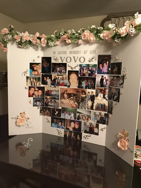 Memory Boards For Funerals Ideas Photo Collages, Memorial Altar Ideas, Anniversary Picture Board Ideas, Homegoing Celebration Ideas, In Loving Memory Photo Ideas, In Loving Memory Poster Board Ideas, Memorial Anniversary Ideas, In Memory Of Poster Board Ideas, Leave A Memory Ideas