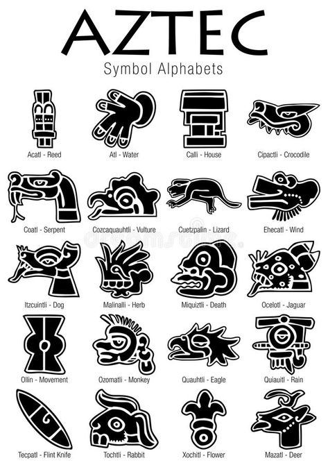 Set of Aztec Symbol Alphabets in black color stock illustration Aztec Alphabet Symbols, Aztec Art Design, Mayan Glyphs Tattoo, Aztec Cartoon Art, Tiny Aztec Tattoo, Aztec Bird Symbol, Lenca Tribe Tattoo, Mayan Style Art, Aztec Pixel Art