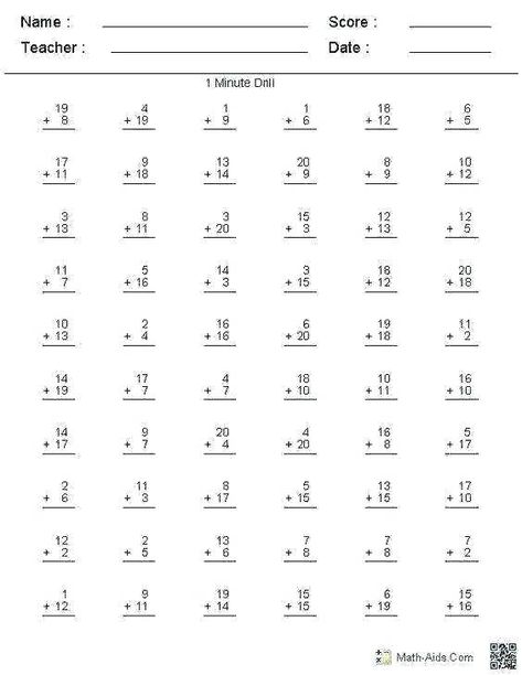 Math Drills Worksheets Drill Mad Minute Subtraction Printable Of Mad Minute Math, Math First Grade, Free Printable Multiplication Worksheets, Printable Multiplication Worksheets, Fun Math Worksheets, Math Addition Worksheets, Math Pages, Math Drills, Math Sheets