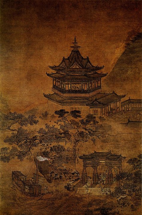 ming dynasty art | Ming Dynasty painting of a Chinese Tower China History Aesthetic, Chinese History Aesthetic, Ming Dynasty Aesthetic, Ming Dynasty Architecture, Ancient Asian Art, Chinese Art Aesthetic, Chinese Ancient Art, Chinese Dynasty Aesthetic, Dynasty Aesthetic