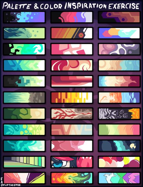 Color Schemes For Character Design, Colour Palette Character, Character Colour Schemes, Colour Palette For Drawing, Color Palettes For Characters, Digital Painting Color Palette, Color Pallet Challenge, Color Theory Character Design, Color Pallets Art Digital