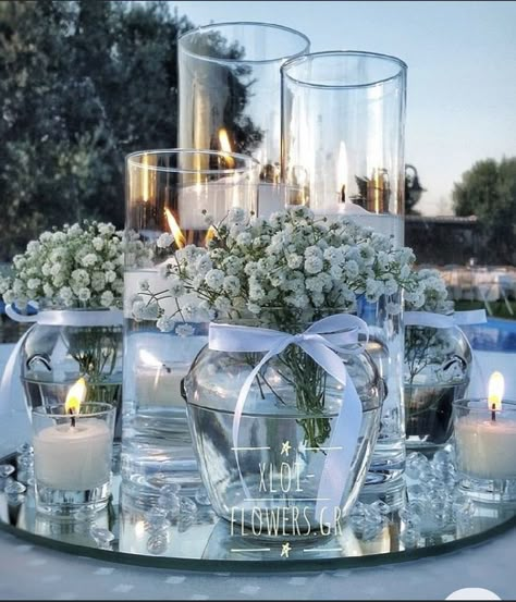 Classic Blue Wedding, Blue Wedding Decorations, בר מצווה, Wedding Centerpieces Diy, Diy Centerpieces, Wedding Table Decorations, Wedding Table Centerpieces, Center Pieces, Wedding Deco