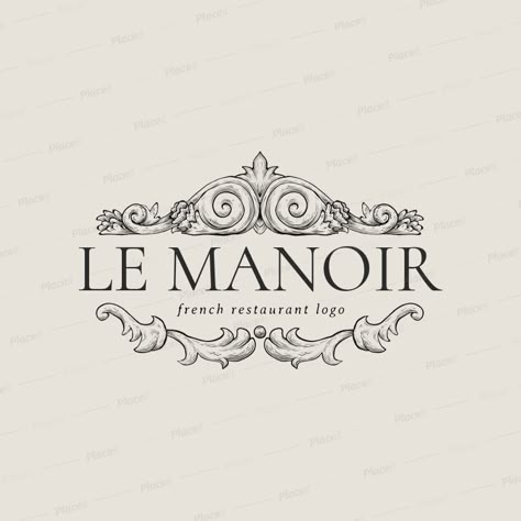 Rococo Logo Design, Rococo Design Graphic, Rococo Font, French Logo Design, Antique Logo Design, French Logo, Antique Logo, Logo Luxe, French Typography