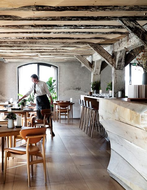 snøhetta renovates restaurant interiors at noma's former home in copenhagen Rustic Restaurant Interior Design, Rustic Restaurant Interior, Noma Restaurant, Nordic Restaurant, Restaurant Inspiration, Rustic Restaurant, Casual Restaurants, Interior Design Rustic, New Nordic