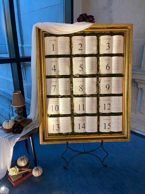 The Story Of Us Wedding, Book Themed Wedding Guest Book, Wedding Book Wall, Incorporating Books In Wedding, Book Table Plan Wedding, Bookworm Wedding Ideas, Book Wedding Aesthetic, Storybook Gala Theme, Books As Wedding Decor