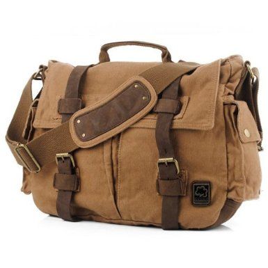 Koolertron New Men Women Cross Body Retro Fashion Causual Style Messenger Canvas Khaki Shoulder Bag School Travel Bag DSLR Camera Canvas bag 36cm X 27cm X 11cm Military Messenger Bag, Canvas Laptop Bag, Vintage Messenger Bag, Canvas Messenger Bag, Canvas Crossbody Bag, Messenger Bag Men, Vintage Canvas, Ipad Tablet, Leather Messenger Bag