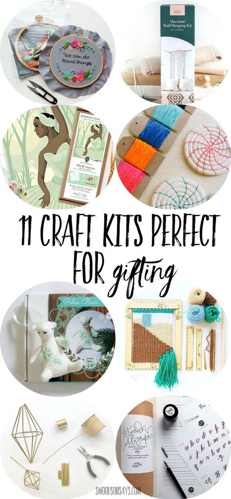 Hunting gift ideas for crafters? Help them try a new medium with these craft kids perfect for gifting! Craft kits mean they don't have to buy any supplies or hunt down tutorials, it is all included. Check out these modern craft kits and get shopping! #craftkit Craft Kit Ideas, Kids Craft Kits, Flower Decor Ideas, Diy Kits For Adults, Crafter Gift, Hunting Gifts, Kit Ideas, Easy Craft Projects, Craft Kits For Kids