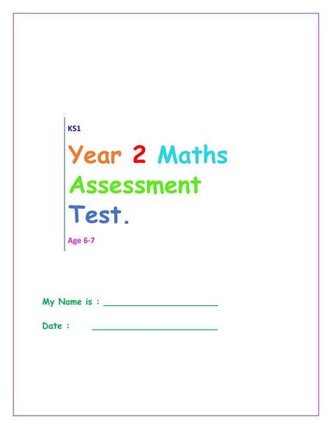 FREE Maths Test For Year 2(age 6-7).PDF Ks1 Maths Worksheets, Year 2 Maths Worksheets, Igcse Maths, Text Structure Worksheets, Year 3 Maths, Year 2 Maths, Maths Paper, Year 2, Maths Exam