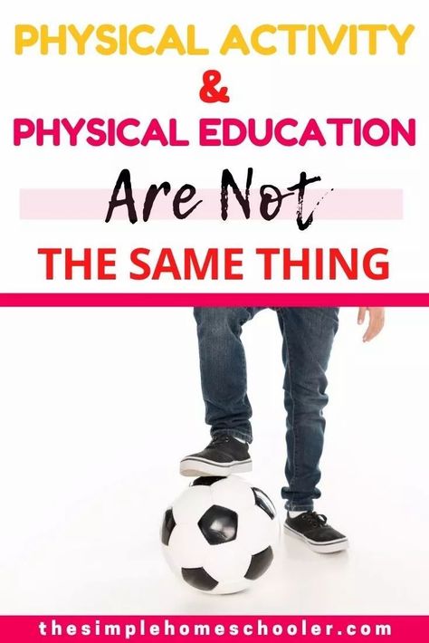 Is homeschool P.E. that big of a deal? Can't you just sign them up for a sport and call it a day? Nope! Check out why intentional homeschool P.E. is a huge deal for your kid and how to get started - the quick and easy way -with your own homeschool P.E. today! #homeschoolpe #pe #peideas #howto Gym Class For Homeschool, Pe Exercises For Kids, Homeschool Co-op Pe Ideas, Pe For Homeschoolers, Homeschool Pe Curriculum, Homeschool Gym Class Ideas, High School Physical Education, Pe Lesson Plans Elementary, Pe Homeschool