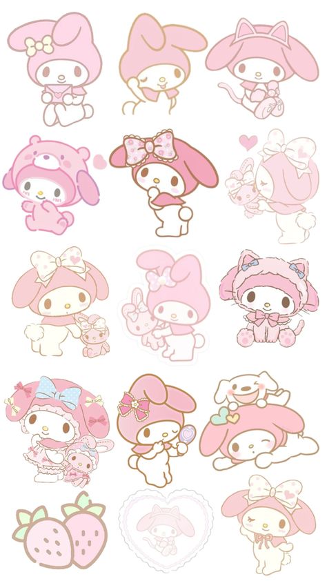 Pink my melody Melody Sticker, Pink My Melody, Naruto Drawings Easy, Hello Kitty Stickers, Desain Buklet, My Melody Wallpaper, Cute Easy Doodles, Hello Kitty Aesthetic, Images Kawaii