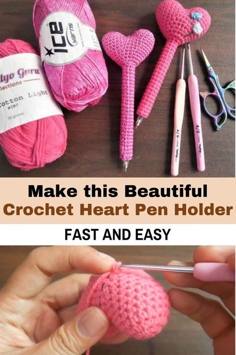 10 Creative Crochet Pencil Topper Patterns for Beginners DIY Crochet Pencil Toppers Step-by-Step Pen Holder Crochet Free Pattern, Things To Crochet For School, Easy Small Things To Crochet, Crochet Pens, Crochet Pen Holder, Crochet Pencil Toppers, Kindness Crochet, Crochet Pencil, Patterns For Fashion