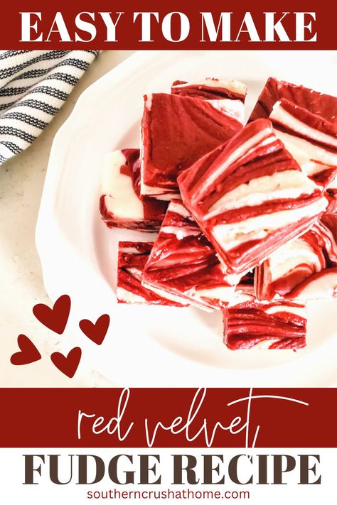 Red Velvet Fudge Velvet Fudge, Red Velvet Fudge, Easy Red Velvet, Red Velvet Whoopie Pies, Red Velvet Recipes, Recipe For Beginners, Chewy Chocolate Cookies, Fudge Recipe, Marshmallow Fluff