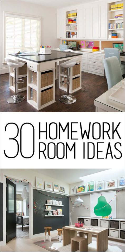 Work Room Ideas, Kids Homework Room, Room Ideas Office, Kids Homework Station, Homework Space, Homeschool Room Design, Homeschool Room Ideas, Homework Room, Kids Craft Room