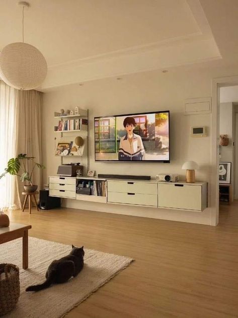 Rooms Inspiration, Apartment Living Room Design, Dream Apartment Decor, Future Apartment Decor, Google Tv, Inspiration Aesthetic, Aesthetic Decor, Dream House Rooms, Cozy Room Decor