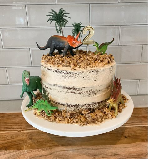 Dinosaur cake perfect for kids birthday Dinosaur Three Rex Cake, 3rd Dinosaur Birthday Cake, Dinosaur Birthday Cake 3 Year, Jurassic Park Cake Diy, 3 Rex Dinosaur Cake, Dinofour Birthday Cake, Roar Im 4 Birthday Cake, Homemade Dino Cake, Easy Dinasour Cake