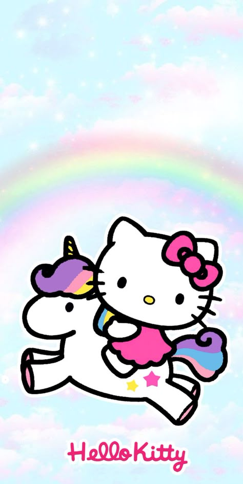 Sanrio Friends Wallpaper, Hello Kitty Unicorn, Hello Kitty Rainbow, Hello Kitty Clipart, Hello Kitty Theme Party, All Out Anime, Coloring Pictures For Kids, Hello Kitty Decorations, Hello Kitty Imagenes