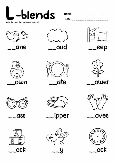 Blend Sounds Kindergarten, Initial Consonant Blends Worksheets, Blended Words Kindergarten, Blend Sounds Activities, Consonants Blends Worksheets, Blend Worksheets Kindergarten, Blending Consonants Worksheets, Cvc Worksheets First Grade, Color By Cvc Word Free