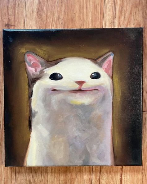 Hannah on Instagram: "Pop cat 2.0!! Swipe for the rest of it! What do you guys think? Originals have sold Prints are available on my website (link in bio) . . . . . #art #cute #painting #artist #artwork #oilpainting #oilpaintings #cat #cats #cutecats #cutecat #catmemes #memes #popcat #oiloncanvas" Cat Pop Art, Pop Cat, Cute Painting, Art With Meaning, Pop Art Drawing, Bio Art, With Meaning, Cat 2, Website Link