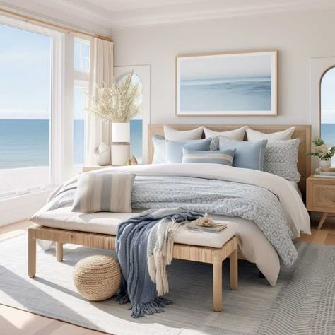 Hamptons Style Bedroom Decor, Coastal Bedroom Master Suite, Hamptons Bedding Linen, Hamptons Master Bedrooms Decor, Hampton Coastal Bedroom, Hampton Style Guest Bedroom, Hamptons Design Interiors, Coastal Colors Bedroom, Master Bedrooms Coastal Style