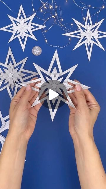 Snowflake From Paper, Making Paper Stars, How To Cut A Star Out Of Paper, Making Stars With Paper, How To Make A Snowflake Out Of Paper, How To Make Paper Snowflakes Easy, Grinch Snowflakes, How To Make A Paper Snowflake, Paper Snowflake Patterns Templates