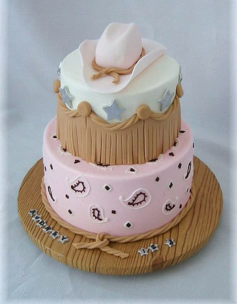 Cowgirl hat and bandana by Cake Diane Custom Cake Studio (eyedewcakes), via Flickr Cowgirl Birthday Cakes, Cowgirl Cakes, Cowboy Cakes, Cowgirl Baby Showers, Cowgirl Baby, Horse Cake, Cowgirl Birthday Party, Cowgirl Birthday, Cowboy Birthday