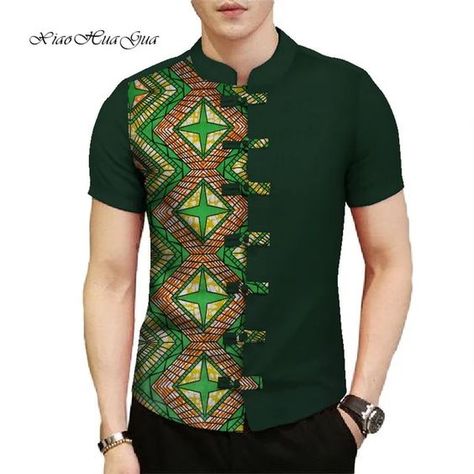 African Clothes Causal Party Men Short Sleeve Stand Neck Tops Tees Dashiki Men Top Shirt Bazin Riche Print WYN773 - AliExpress Mens African Short Sleeve Shirts, African Man Shirt Design, Mens African Wear Designs Shirts & Tops, African Print Tops Men, Sepedi Traditional Shirts For Men, African Men Fashion Shirts Design, African Shirts For Men Short Sleeves, African Tops For Men, Kitenge Shirts For Men