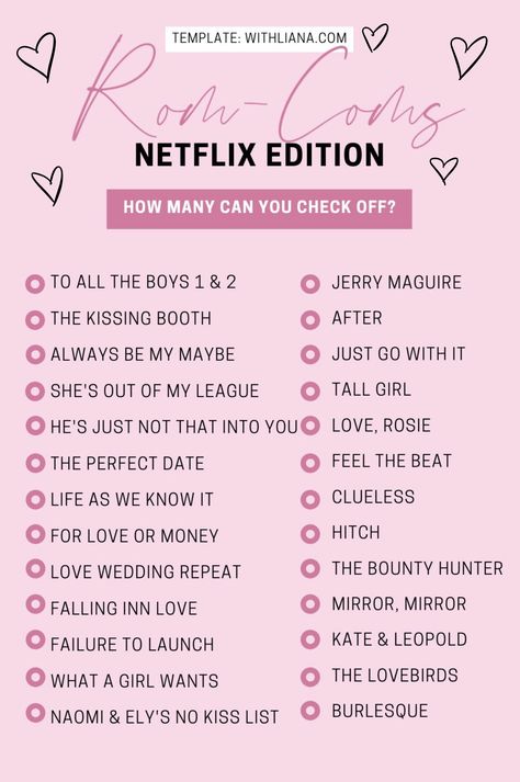 Netflix And Chill Movie List, Romcom Movies List Highschool, Netflix Marathon List, Recent Movies To Watch, 90s Movie Recommendations, Teenage Netflix Movies List, Netflix Movie Marathon List, Romcom Movies List Bollywood, Netflix Movies To Watch List Rom Com