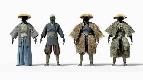 Japan Aesthetic Clothes, Feudal Japan Aesthetic, Villager Outfit, Peasant Clothing, Medieval Japanese, Farmer Outfit, Medieval Japan, Japanese Edo Period, Feudal Japan