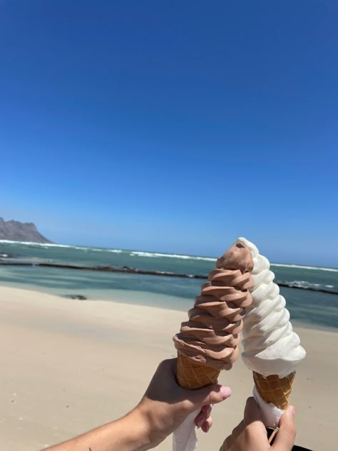 Beach Ice Cream Aesthetic, Ice Cream Aesthetic Summer, Ice Cream At The Beach Aesthetic, Beach Ice Cream Shop Aesthetic, Ice Cream Beach Aesthetic, Soft Serve Ice Cream Aesthetic, Chocolate Ice Cream Aesthetic, Beach Ice Cream Shop, Ice Cream Summer Aesthetic