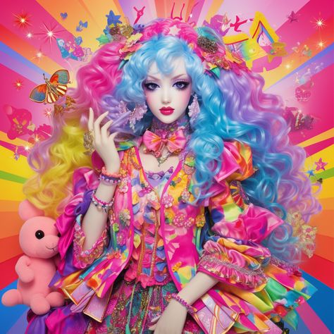 Lisa Frank visual kei barbie Lisa Frank Aesthetic Outfit, Lisa Frank Aesthetic Clothes, Lisa Frank Outfit, Lisa Frank Costume, Lisa Frank Aesthetic, Lisa Frank Clothing, Frank Aesthetic, Dance Nation, Fantasy Fest