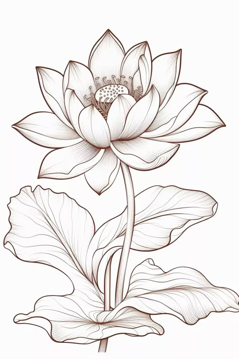 Lotus Coloring Pages For Kids & Adults | Free Printables | Storiespub Lotus Flower Drawing, American Traditional Tattoo Ideas, Traditional Tattoo Ideas, Lotus Flower Art, Lotus Painting, Printable Coloring Pages For Kids, Fabric Painting Techniques, Lotus Art, Flower Art Drawing