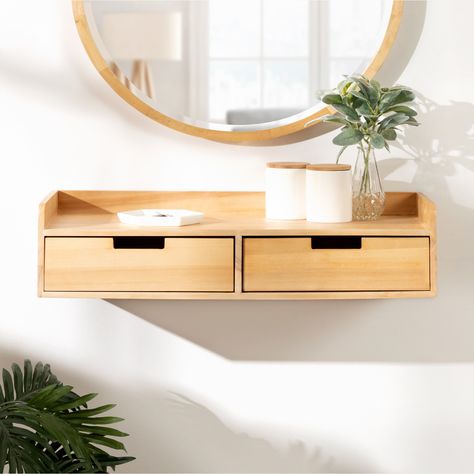 Kate and Laurel Kitt Floating Shelf Console Table - Bed Bath & Beyond - 32168588 Drawer Wall Shelves, Wall Shelf With Drawers, Entryway Floating Shelves, Floating Console Table, Desk Inspired, Shelf Console Table, Wall Shelf With Drawer, Floating Console, Adding Storage