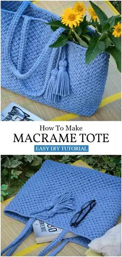 20 DIY Macramé Bag Patterns And Tutorials | Ideas for DIY Beach Bag Diy, Diy Beach Bag, Macrame Bags, Makramee Diy, Macrame Purse, Tote Beach Bag, Diy Bags Purses, 3 R, Wicker Bags