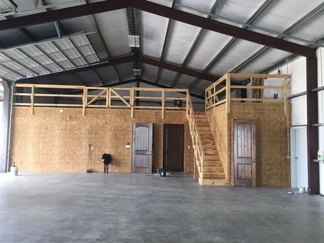 Residential Steel Metal building erector contractor | Victoria Texas Pole Barn Shop, Victoria Texas, Metal Garage Buildings, Metal Shop Building, Pole Barn Garage, Metal Building House Plans, Barn Loft, Garage Loft, Barn Shop