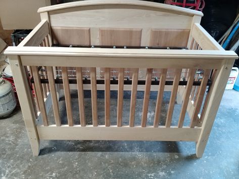 Farmhouse Crib Diy, Crib Blueprints, Convertible Crib Plans, Baby Cribs Diy, Homemade Crib, Crib Plans, Baby Crib Woodworking Plans, Diy Baby Crib, Rustic Crib