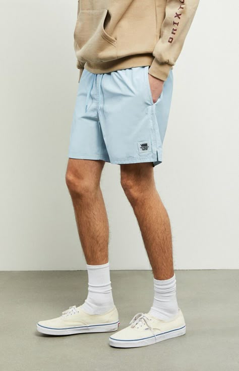 Light Blue Shorts Outfit, Mens Shorts Pattern, Blue Shorts Outfit, Mens Shorts Outfits, Mens Summer Outfits, Summer Shorts Outfits, Streetwear Shorts, Streetwear Mode, Mens Trendy Outfits