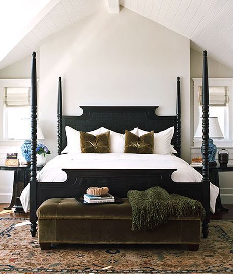 The Neighbor’s $23 Million Beach House Black Bed Frame, Bedroom Traditional, Serene Bedroom, Design Del Prodotto, Master Bedrooms Decor, Bed Styling, Beautiful Bedrooms, Dream Bedroom, Home Fashion