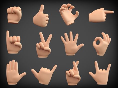 Hand 3d Art, Hand Character Design, Animated Hands, Stylized Hands, Hand Modeling, Hand Cartoon, Hand Icon, 3d Karakter, Hand Games