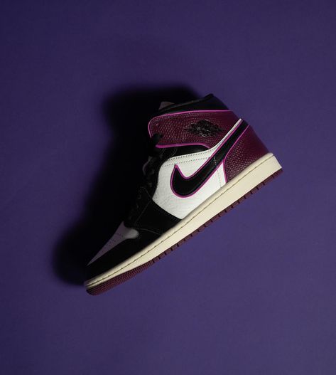 WMNS Nike Air Jordan 1 Retro Mid SE #Bordeaux available now at both locations & online via Solefly.com $135 USD Air Jordan 1 Mid Wallpaper, Air Jordan 1 Mid Stealth, Jordan Mid-top Fade-resistant Streetwear Shoes, Jordan Mid-top Shoes With Air Cushioning, Air Jordan 1 Mid Syracuse, Air Jordan, Nike Air Jordan, Jordan 1, Jordan