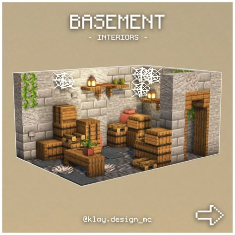 Minecraft Houses Basement, Minecraft Interiors Ideas, Mincraft Idea Basement, Minecraft Mine Interior, Mc Basement Ideas, Axotol Minecraft Enclosure, Minecraft Basement Interior, Minecraft Inspiration Interior, Minecraft Interior House Ideas