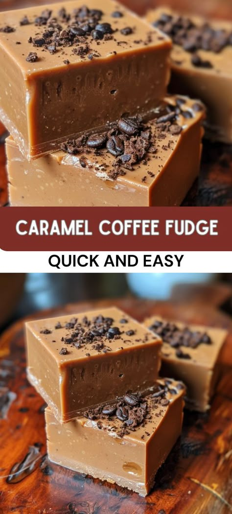 Fudge Business Ideas, How To Wrap Fudge Packaging Ideas, Coffee Fudge Recipes Easy, Caramel Coffee Fudge, Coffee Baking Recipes, Fall Fudge Recipes, Best Fudge Recipes Ever, Caramel Apple Fudge, Coffee Fudge Recipes