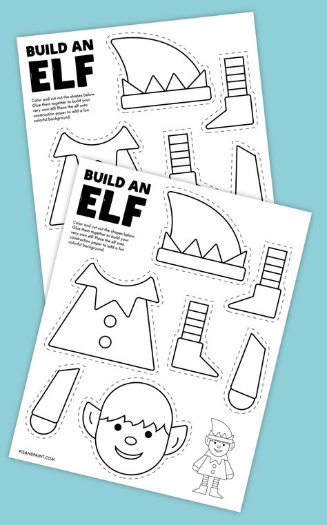 free printable build an elf craft Girl Elf Template Free Printable, Elf On Shelf Crafts For Kids, Christmas 2nd Grade Crafts, E Is For Elf Preschool Craft, Elf Projects For Preschoolers, Elf On The Shelf Grinch Mask Printable, Elf Patterns Free Printable, Elf Craft Ideas, Elf On The Shelf Classroom Door Ideas