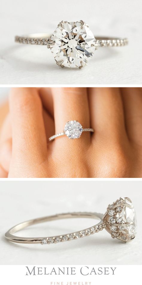 Round Engagement Ring Micropave, 2ct Round Moissanite Engagement Ring, Vintage Round Wedding Rings, Six Prong Diamond Ring, Engagement Ring Classic Round, Round Setting Engagement Ring, Round Diamonds Engagement Rings, 2 Carat Round Diamond Engagement Rings, Engagement Ring With Round Diamond